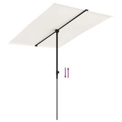 vidaXL Garden Parasol | Sand White | Polyester, Aluminium | 2x1.5 m