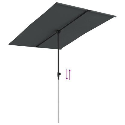 vidaXL Garden Parasol with Aluminium Pole 2x1.5 m Anthracite