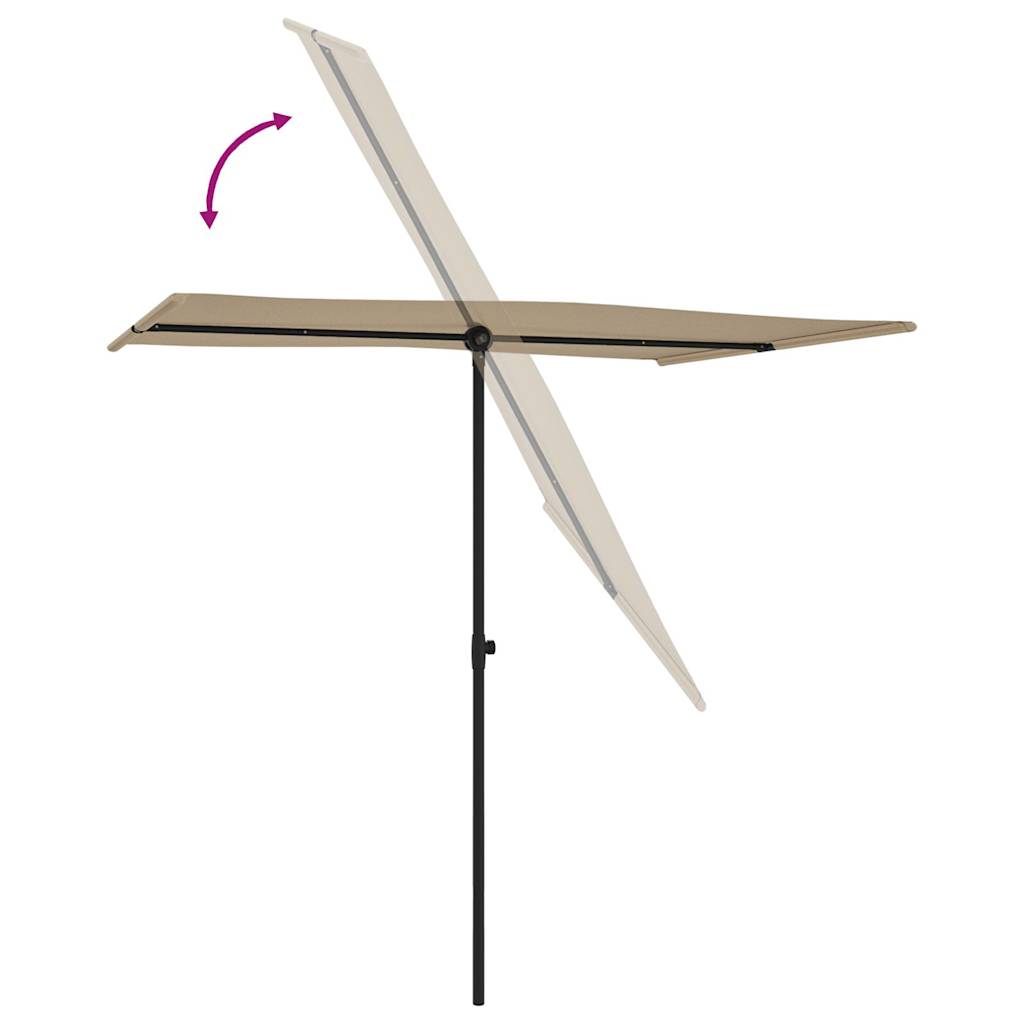 vidaXL Garden Parasol with Aluminium Pole 2x1.5 m Taupe