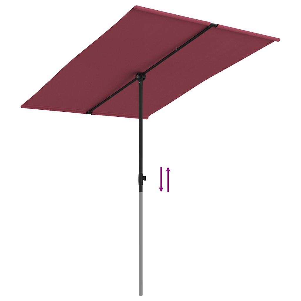 vidaXL Garden Parasol with Aluminium Pole 2x1.5 m Bordeaux Red