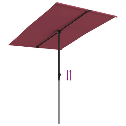 vidaXL Garden Parasol with Aluminium Pole 2x1.5 m Bordeaux Red