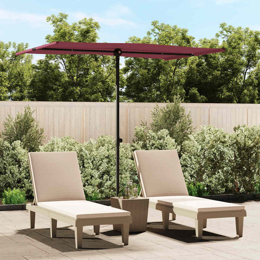 vidaXL Garden Parasol with Aluminium Pole 2x1,5 m Bordeaux Red