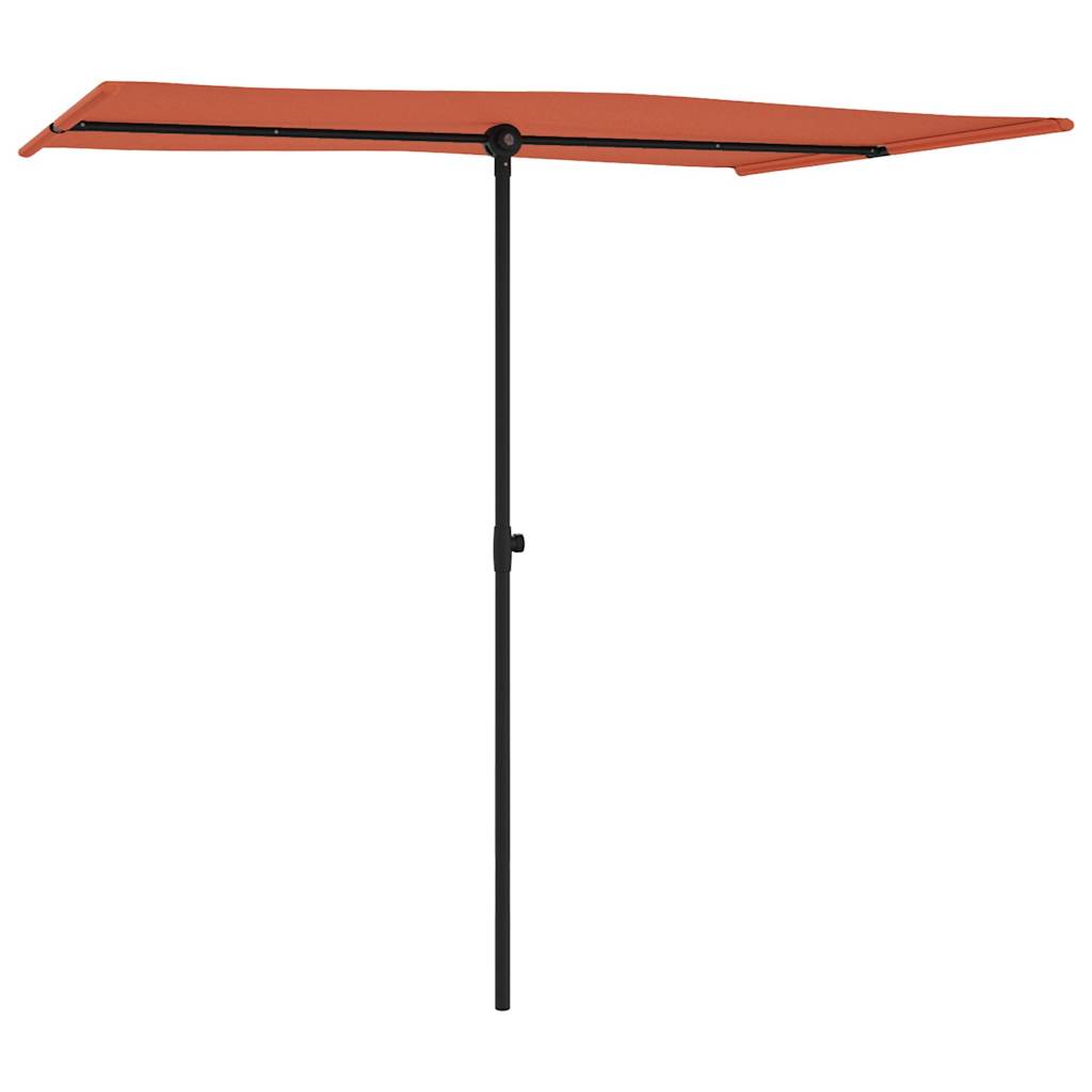 vidaXL Garden Parasol with Aluminium Pole 2x1.5 m Terracotta