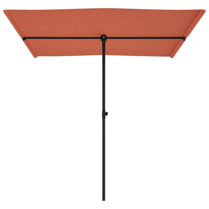 vidaXL Garden Parasol with Aluminium Pole 2x1.5 m Terracotta