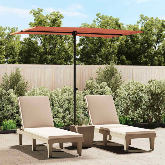 vidaXL Garden Parasol with Aluminium Pole 2x1,5 m Terracotta