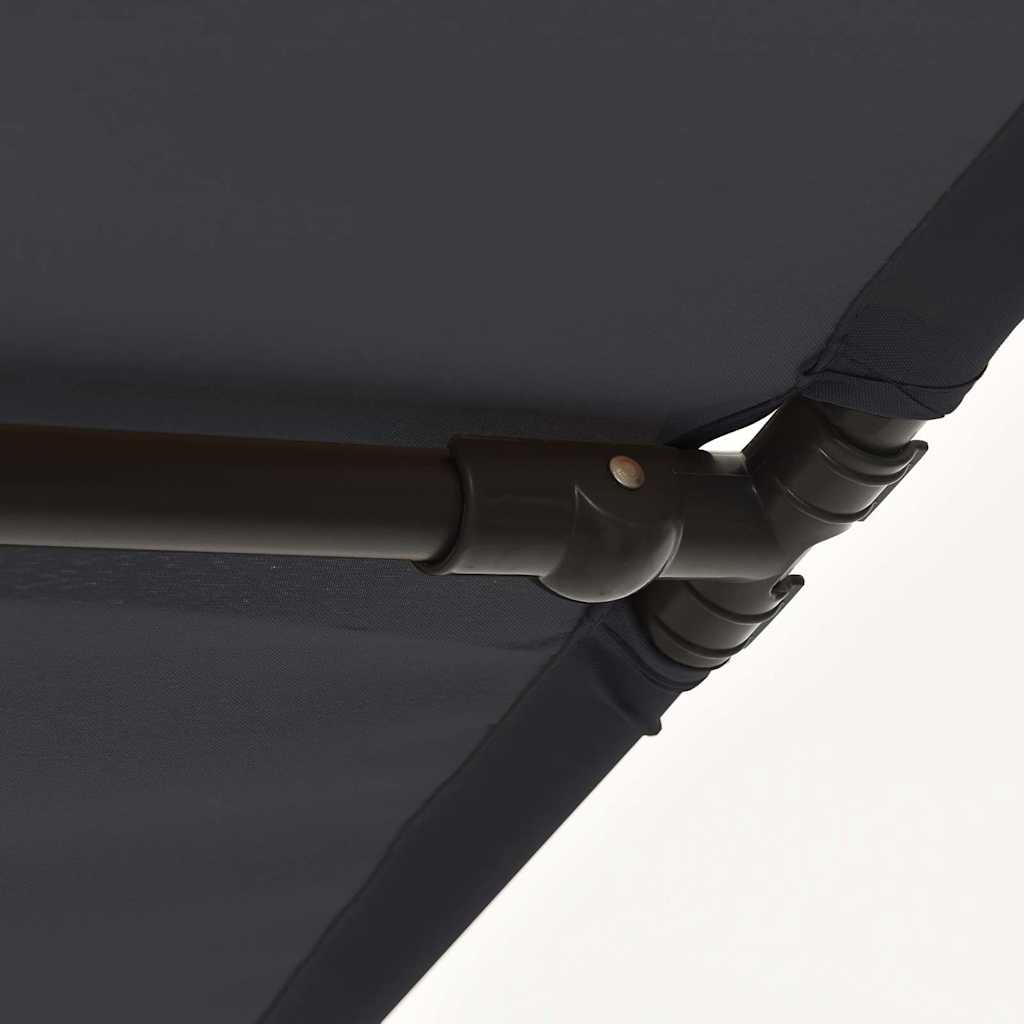 vidaXL Garden Parasol | Black | Polyester, Aluminium | 2x1.5 m | Rotatable