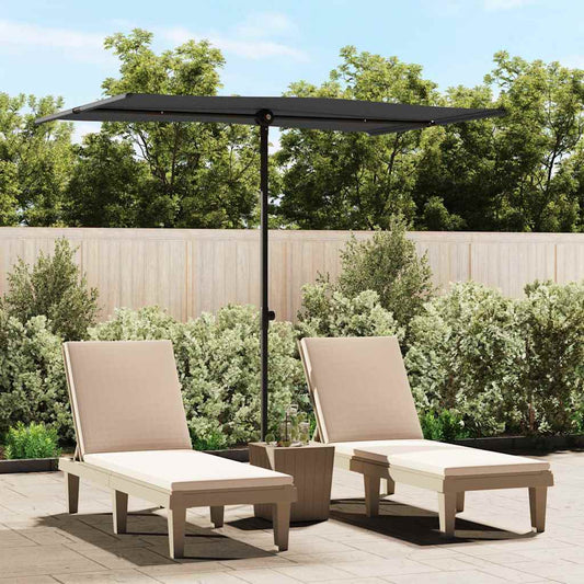 vidaXL Garden Parasol with Aluminium Pole 2x1,5 m Black