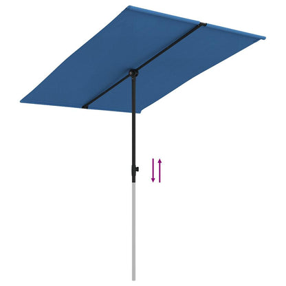 vidaXL Garden Parasol | Azure Blue | Aluminium, Polyester | 2x1.5 meters