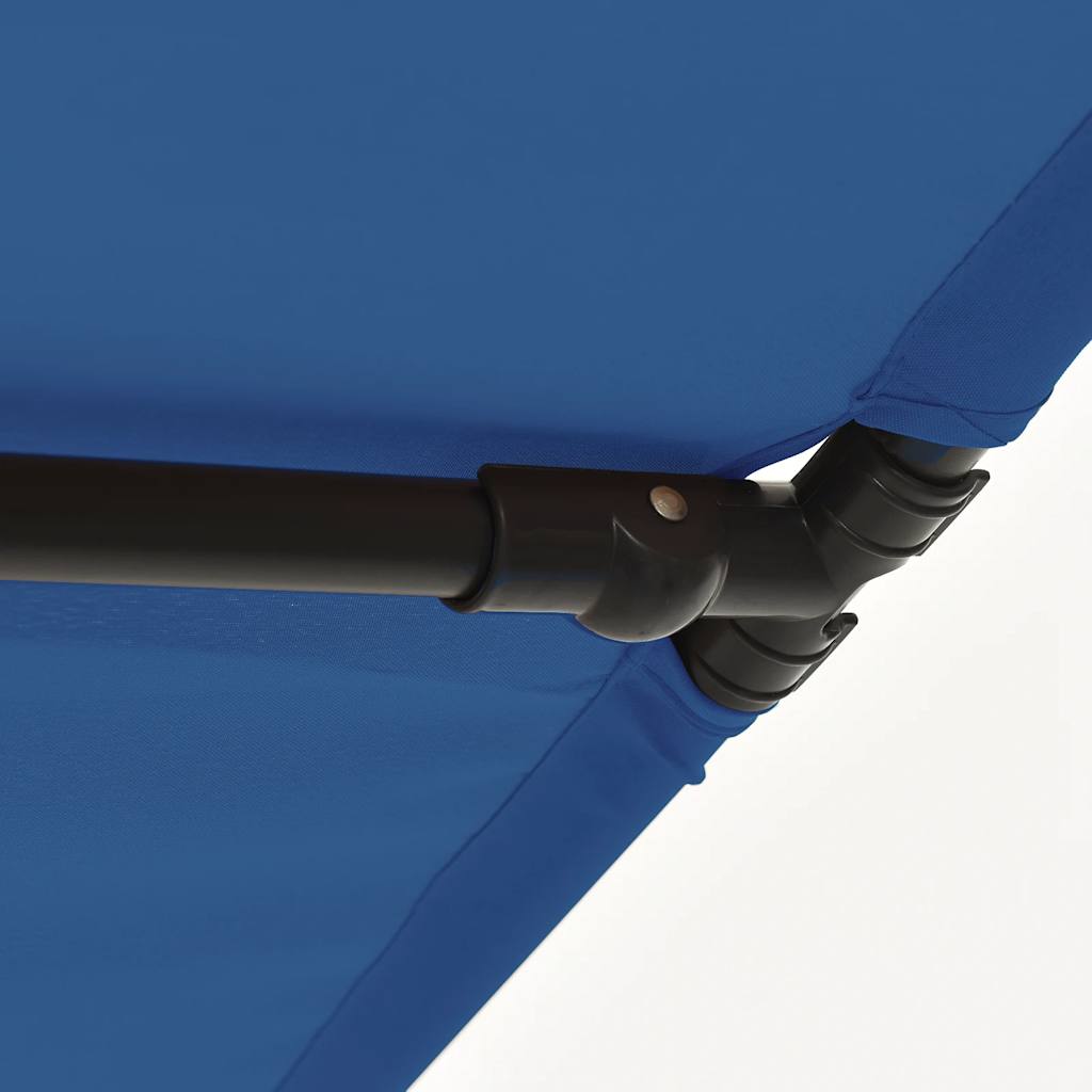 vidaXL Garden Parasol | Azure Blue | Aluminium, Polyester | 2x1.5 meters