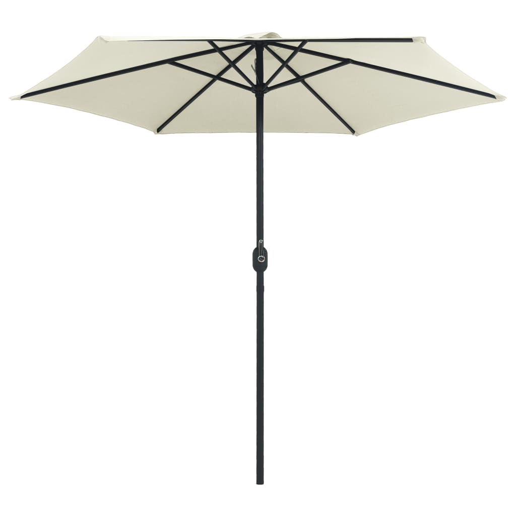 vidaXL Garden Parasol with Aluminium Pole 270x246 cm Sand White