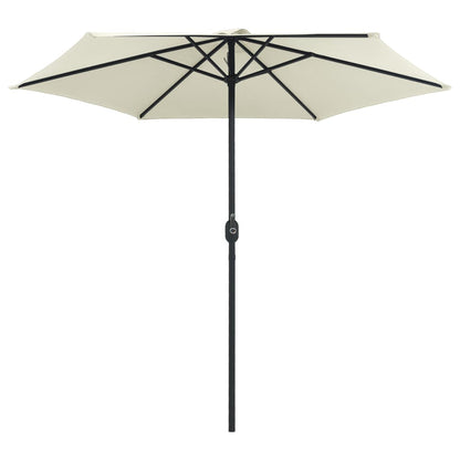 vidaXL Garden Parasol with Aluminium Pole 270x246 cm Sand White