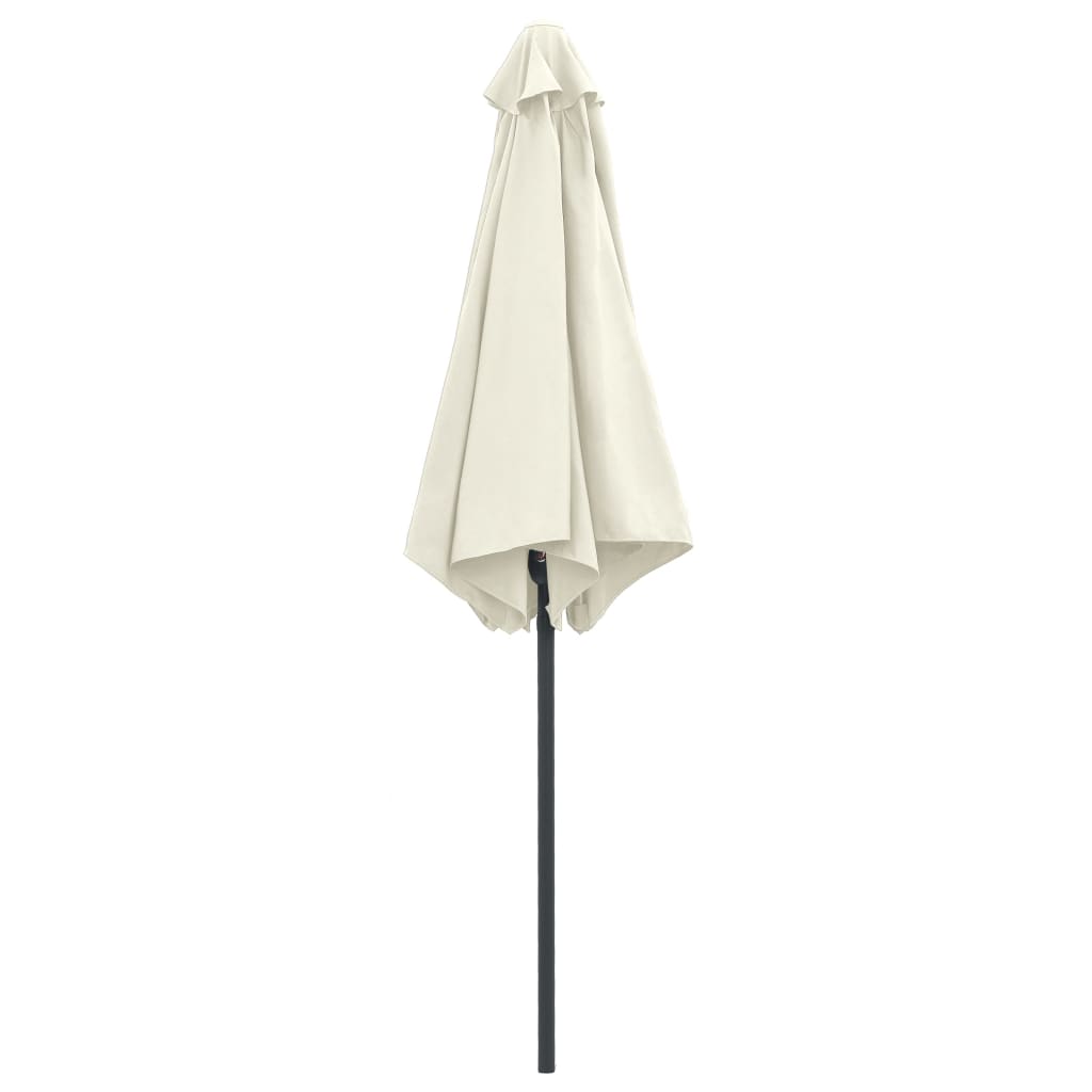 vidaXL Garden Parasol with Aluminium Pole 270x246 cm Sand White