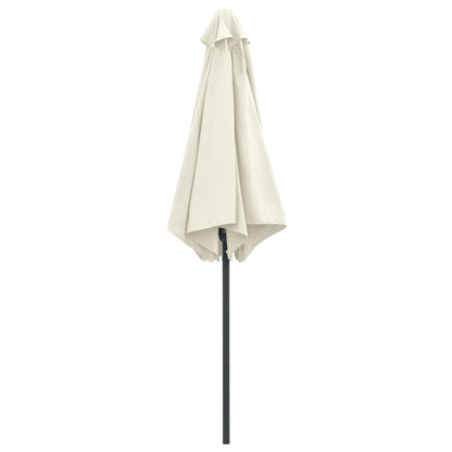 vidaXL Garden Parasol with Aluminium Pole 270x246 cm Sand White