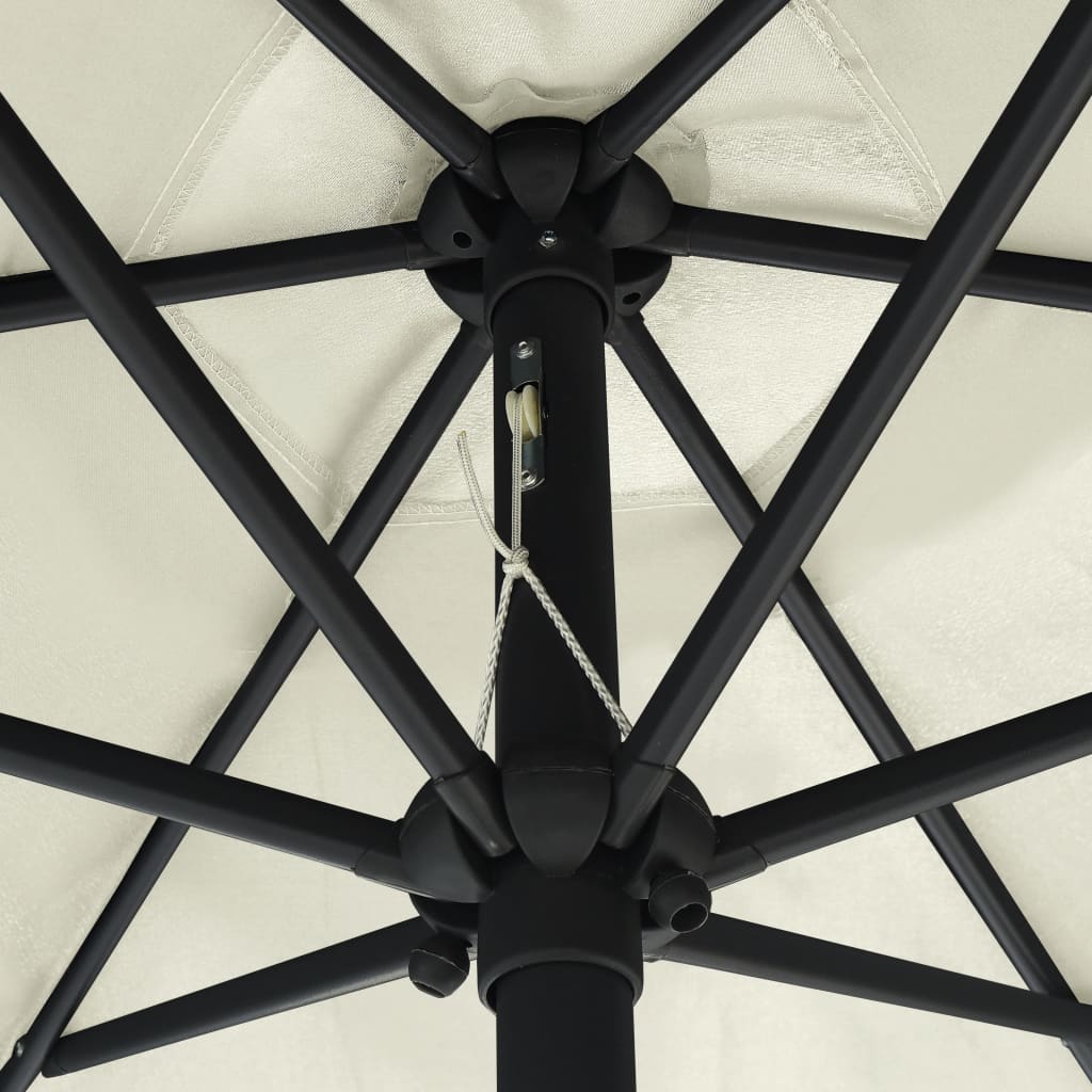 vidaXL Garden Parasol with Aluminium Pole 270x246 cm Sand White