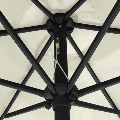 vidaXL Garden Parasol with Aluminium Pole 270x246 cm Sand White