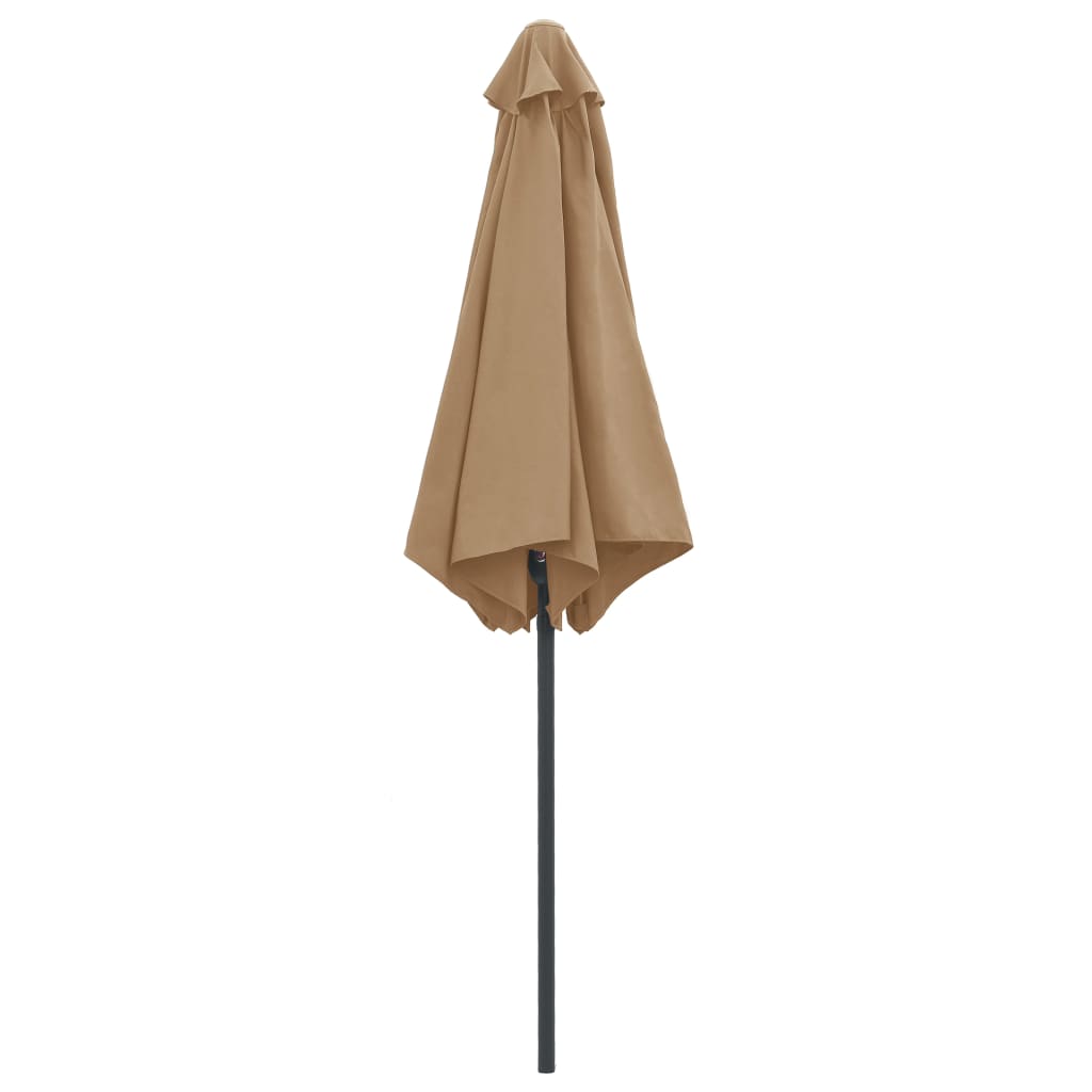 vidaXL Garden Parasol with Aluminium Pole 270x246 cm Taupe