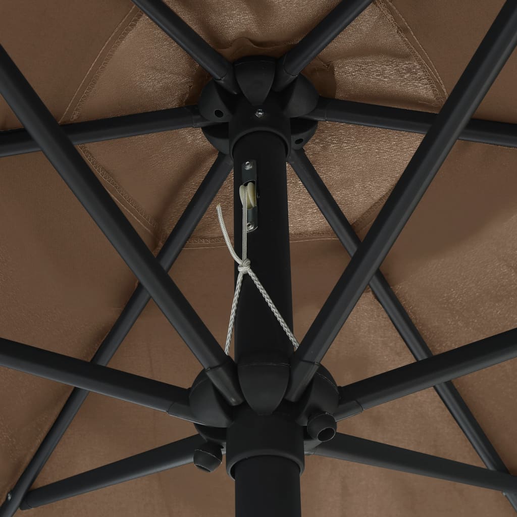 vidaXL Garden Parasol with Aluminium Pole 270x246 cm Taupe