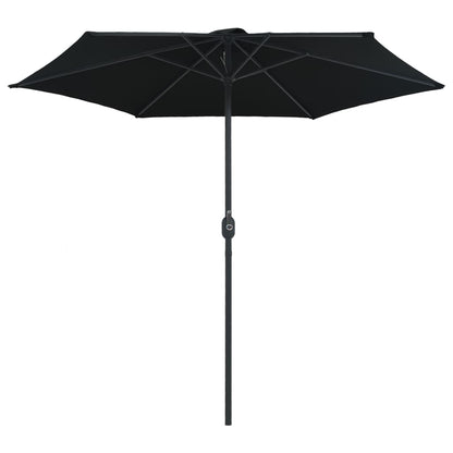 vidaXL Garden Parasol with Aluminium Pole 270x246 cm Black