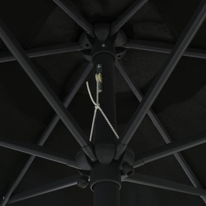 vidaXL Garden Parasol with Aluminium Pole 270x246 cm Black