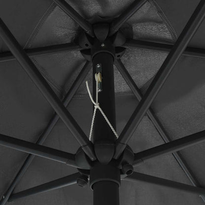 vidaXL Garden Parasol with LED Lights and Aluminium Pole 270 cm Anthracite