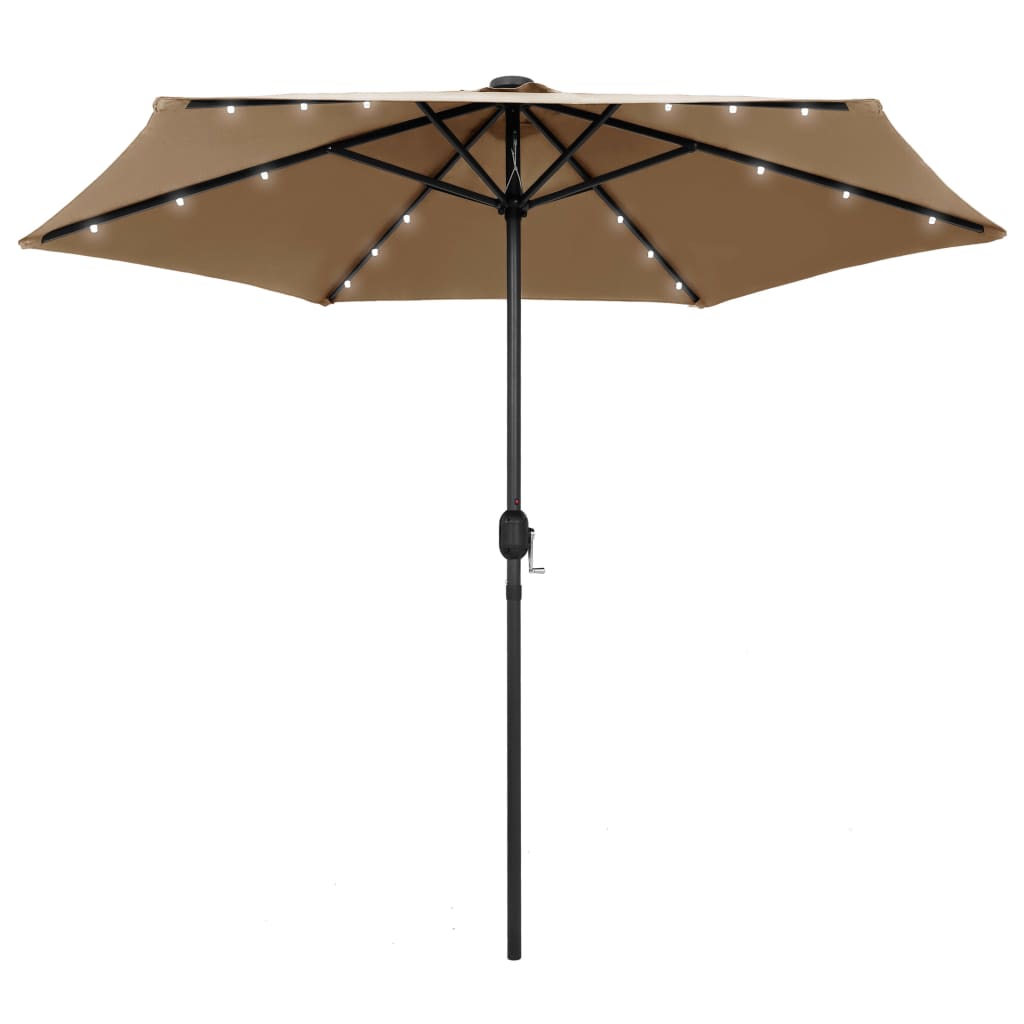 vidaXL Garden Parasol | Taupe | Polyester Fabric | 270 cm | Collapsible