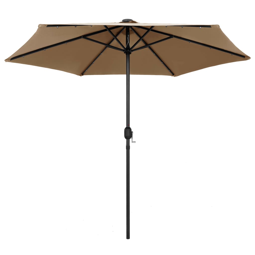 vidaXL Garden Parasol | Taupe | Polyester Fabric | 270 cm | Collapsible