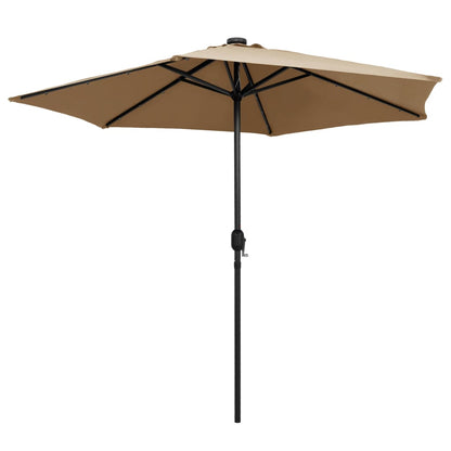 vidaXL Garden Parasol | Taupe | Polyester Fabric | 270 cm | Collapsible