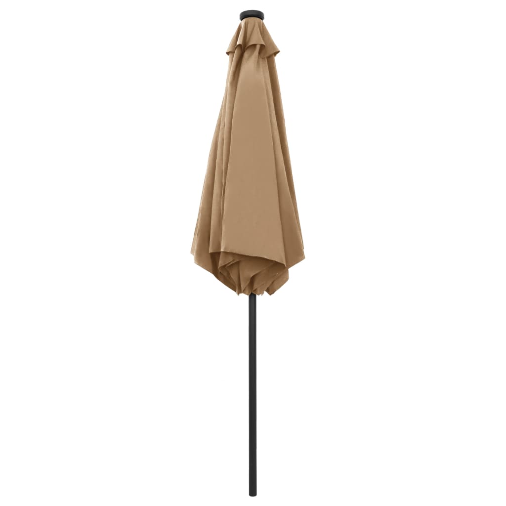 vidaXL Garden Parasol | Taupe | Polyester Fabric | 270 cm | Collapsible