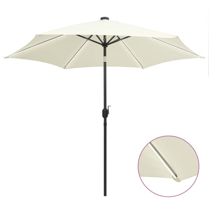 vidaXL Garden Parasol | Sand white | 100% polyester, aluminium | 300 cm diameter