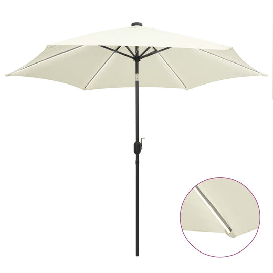 vidaXL Garden Parasol | Sand white | 100% polyester, aluminium | 300 cm diameter
