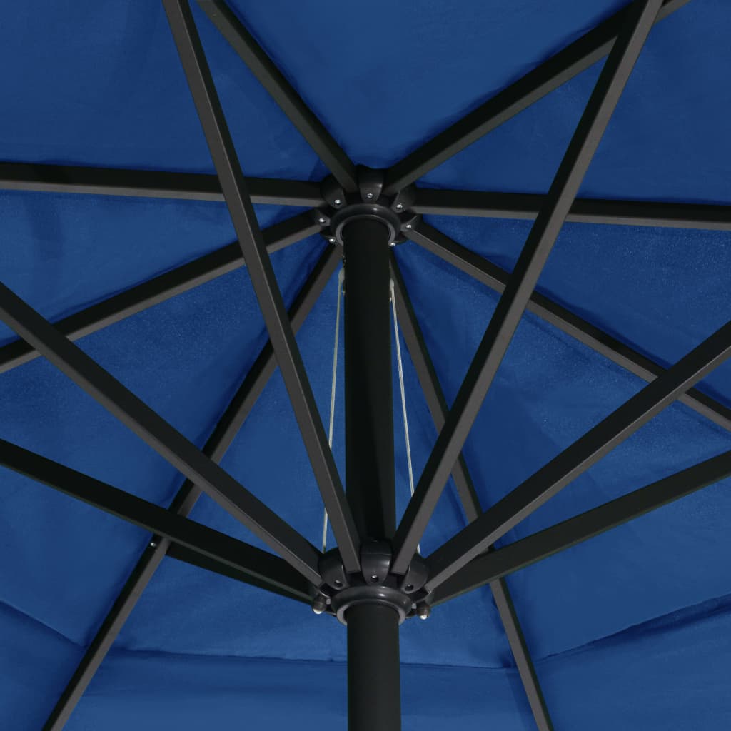 vidaXL Garden Parasol | Azure Blue | Polyester with PA coating | Large