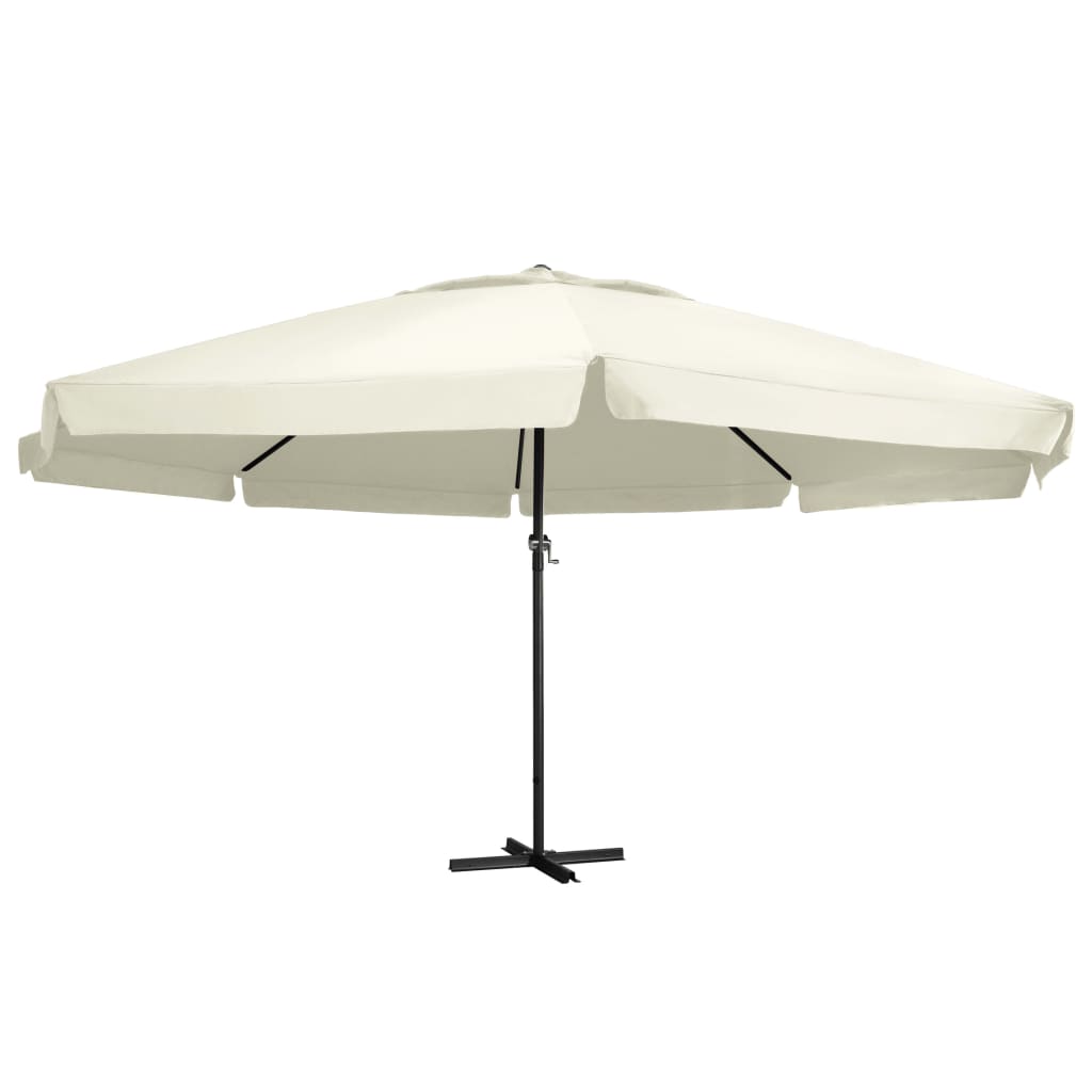 vidaXL Garden Parasol | Sand White | Polyester with PA coating, Aluminium, Steel