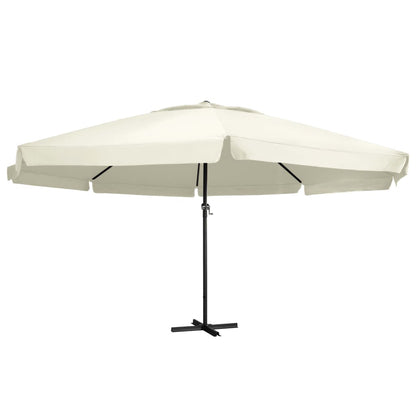 vidaXL Garden Parasol | Sand White | Polyester with PA coating, Aluminium, Steel