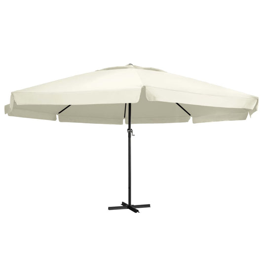 vidaXL Garden Parasol | Sand White | Polyester with PA coating, Aluminium, Steel