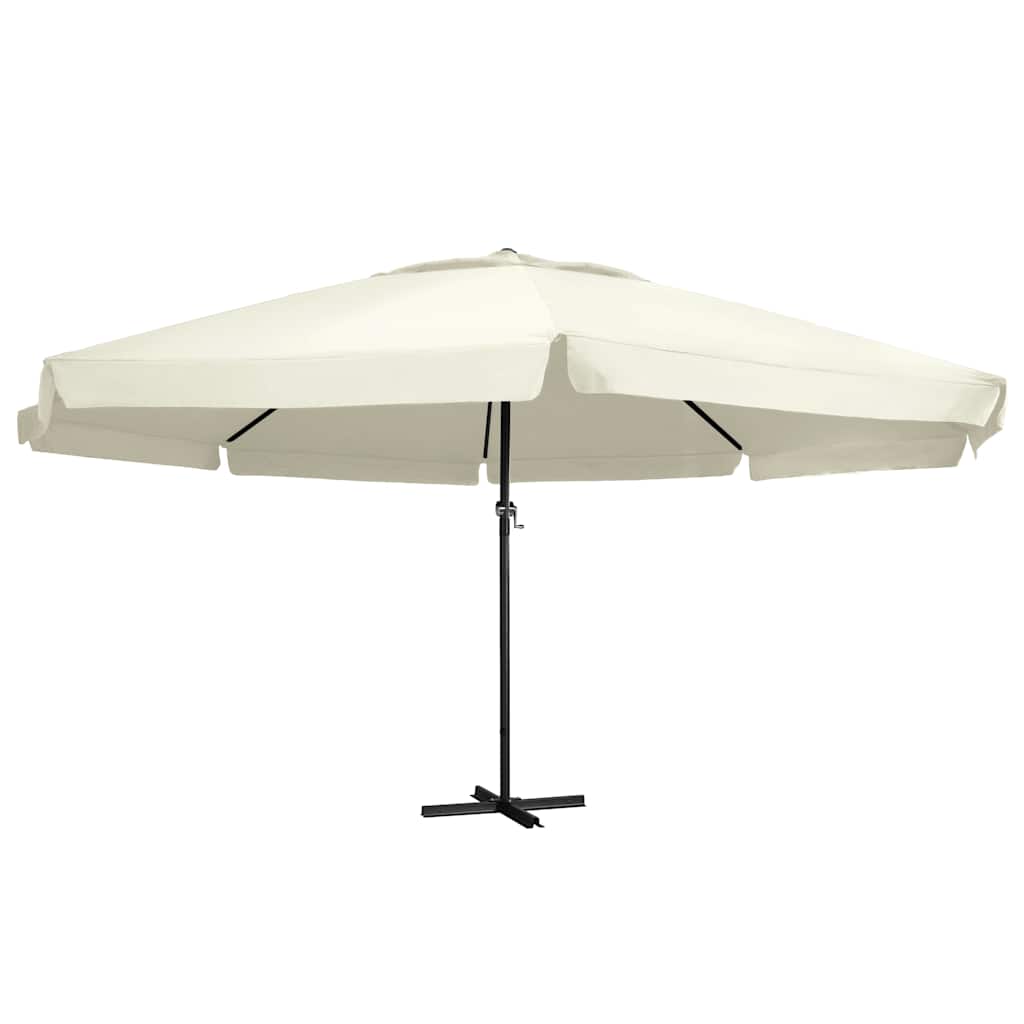vidaXL Garden Parasol with Aluminium Pole 600 cm Sand White