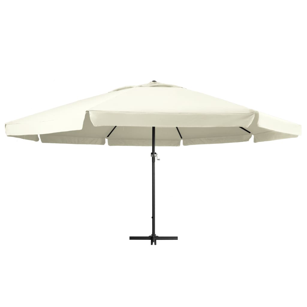 vidaXL Garden Parasol | Sand White | Polyester with PA coating, Aluminium, Steel