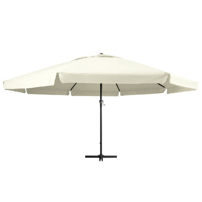 vidaXL Garden Parasol | Sand White | Polyester with PA coating, Aluminium, Steel