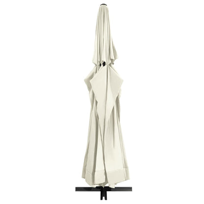 vidaXL Garden Parasol | Sand White | Polyester with PA coating, Aluminium, Steel