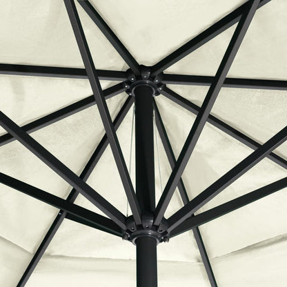 vidaXL Garden Parasol | Sand White | Polyester with PA coating, Aluminium, Steel