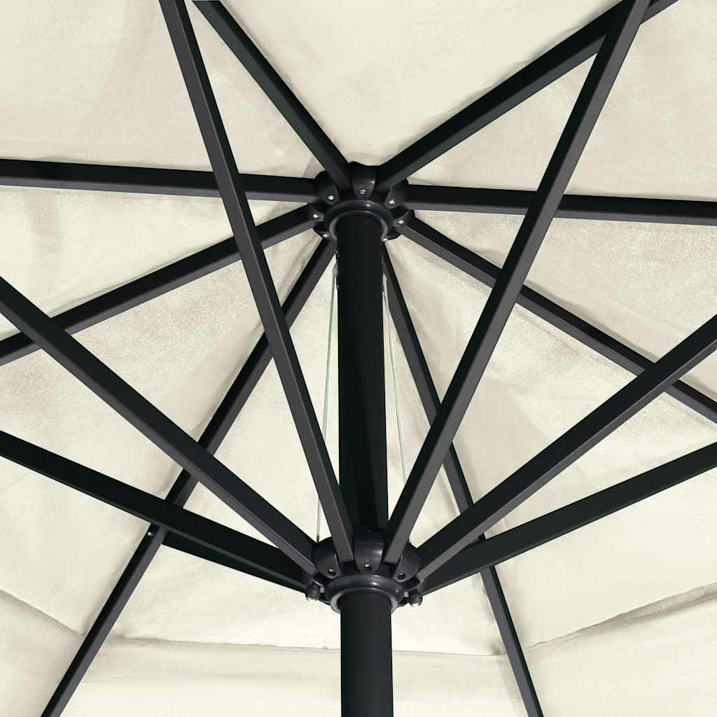 vidaXL Garden Parasol with Aluminium Pole 600 cm Sand White