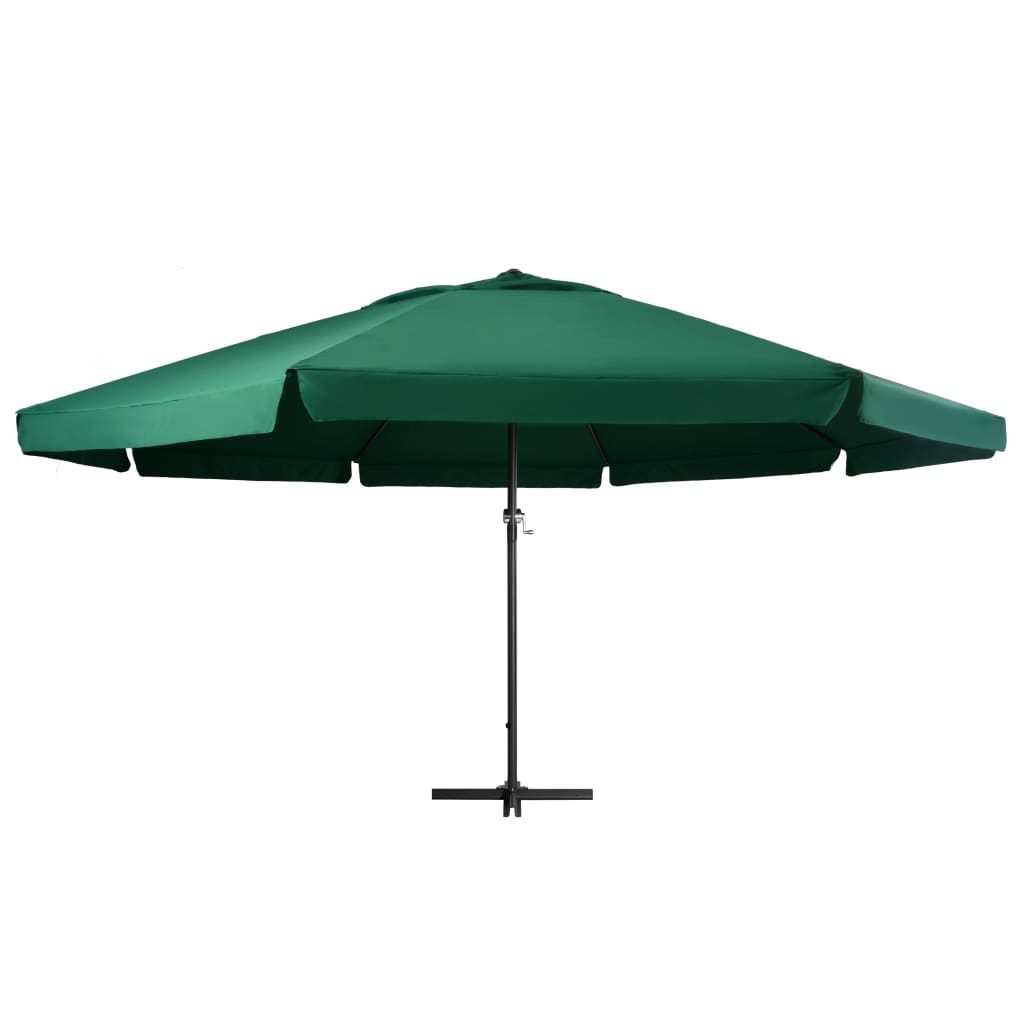 vidaXL Garden Parasol | Green | 100% Polyester with PA coating, Aluminium, Steel