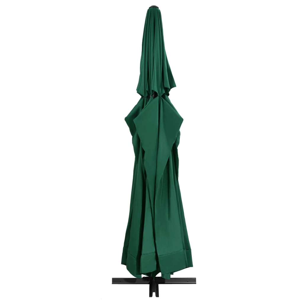 vidaXL Garden Parasol | Green | 100% Polyester with PA coating, Aluminium, Steel