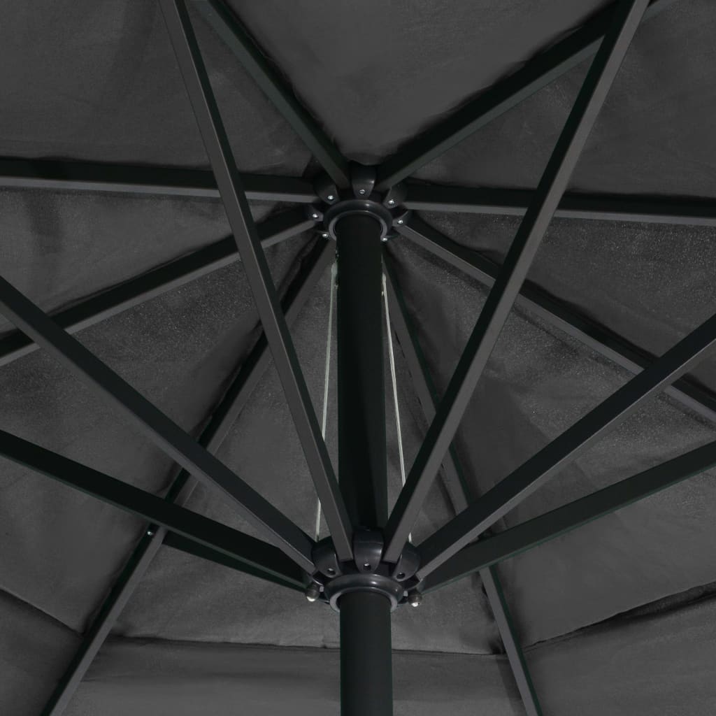 vidaXL Garden Parasol | Anthracite | Polyester, Aluminium, Steel