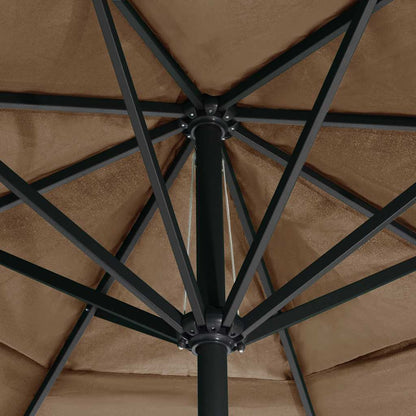 vidaXL Garden Parasol | Taupe | Polyester, Aluminium, Steel | Large