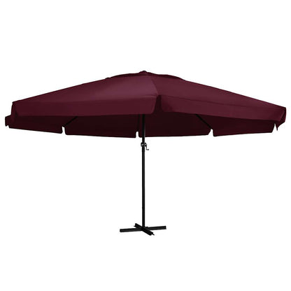 vidaXL Garden Parasol with Aluminium Pole 600 cm Bordeaux Red