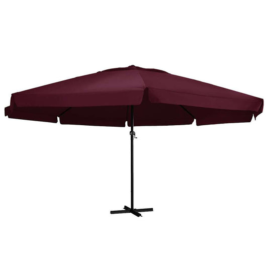 vidaXL Garden Parasol with Aluminium Pole 600 cm Bordeaux Red