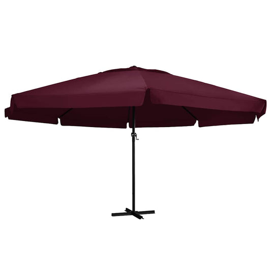 vidaXL Garden Parasol with Aluminium Pole 600 cm Bordeaux Red