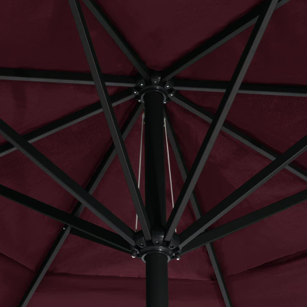 vidaXL Garden Parasol with Aluminium Pole 600 cm Bordeaux Red