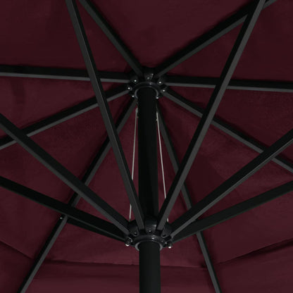vidaXL Garden Parasol with Aluminium Pole 600 cm Bordeaux Red