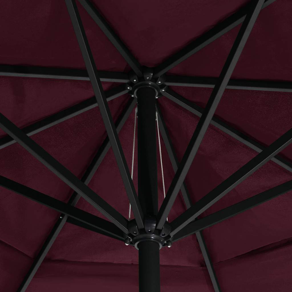 vidaXL Garden Parasol with Aluminium Pole 600 cm Bordeaux Red